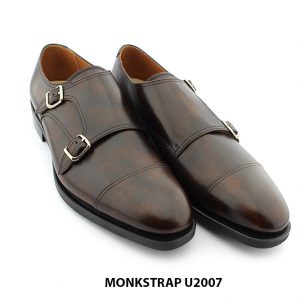 [Outlet] Giày da nam đánh màu Patina tuyệt đẹp monkstrap U2007 003
