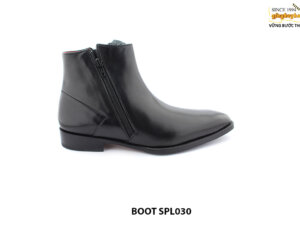 [Outlet size 40] Giày da nam cổ cao khóa kéo zip boot SPL030 001