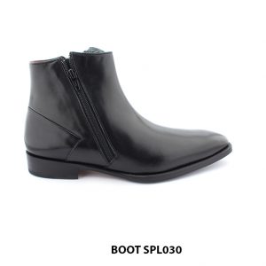 [Outlet size 40] Giày da nam cổ cao khóa kéo zip boot SPL030 001