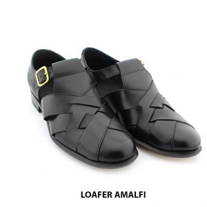 [Outlet size 39.5] Giày da nam đen thoáng mát Loafer AMALFI 003