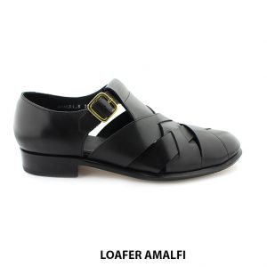 [Outlet size 39.5] Giày da nam đen thoáng mát Loafer AMALFI 001