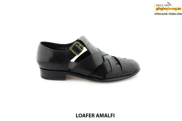[Outlet size 39.5] Giày da nam đen thoáng mát Loafer AMALFI 001