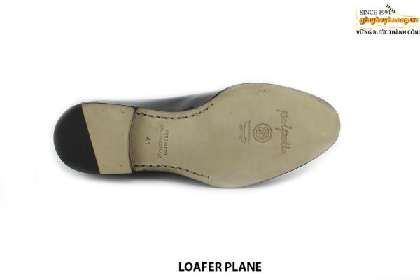 [Outlet size 41] Giày da nam đen sáng bóng Loafer PLANE 005