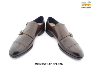 [Outlet size 42] Giày da nam 2 khóa nâu Monkstrap SPL026 004