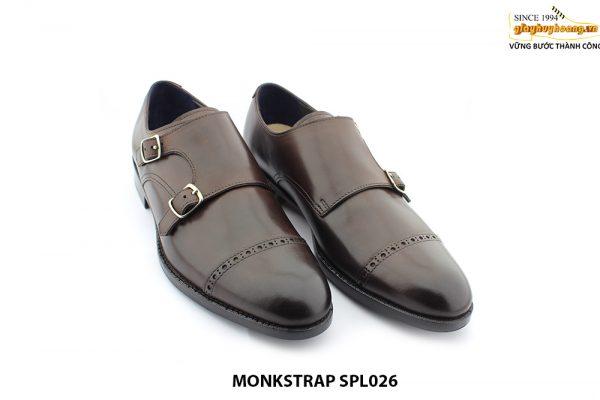 [Outlet size 42] Giày da nam 2 khóa nâu Monkstrap SPL026 003