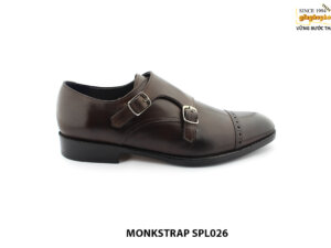 [Outlet size 42] Giày da nam 2 khóa nâu Monkstrap SPL026 001