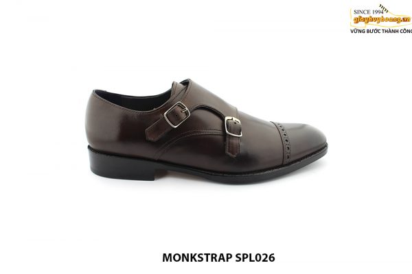 [Outlet size 42] Giày da nam 2 khóa nâu Monkstrap SPL026 001