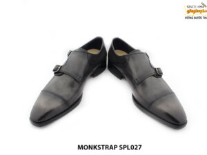 [Outlet size 40] Giày da nam nhuộm màu patina Double Monkstrap SPL027 006
