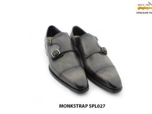 [Outlet size 40] Giày da nam nhuộm màu patina Double Monkstrap SPL027 003