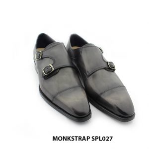 [Outlet size 40] Giày da nam nhuộm màu patina Double Monkstrap SPL027 003