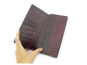 Ví cầm tay dài nam nhiều ngăn da dập vân cá sấu không chốt 003