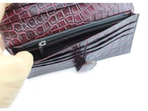 Ví cầm tay dài nam nhiều ngăn da dập vân cá sấu 007