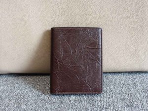 Bóp Ví nam dáng đứng da vân cỏ lá 001