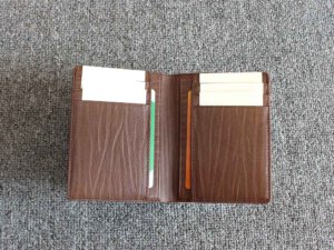 Bóp Ví nam dáng đứng da vân gỗ cao cấp 003