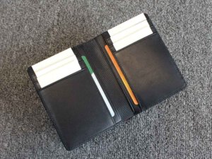 Bóp Ví nam đứng 1 ngăn dài da vân Saffiano 004