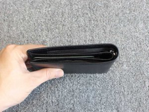 Bóp Ví nam ngang da bò nhiều ngăn có khóa kéo 006