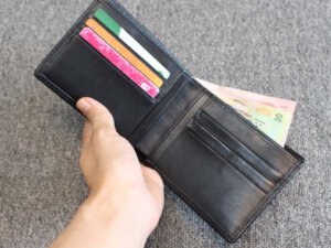 Bóp Ví nam ngang da bò nhiều ngăn có khóa kéo 003