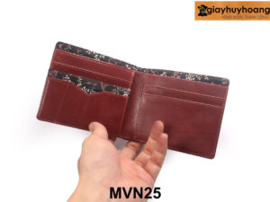 Bóp Ví da nam đựng tiền màu đỏ đô MVN25 003