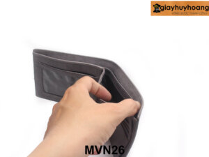 Bóp Ví nam ngang da bò màu xám MVN26 002