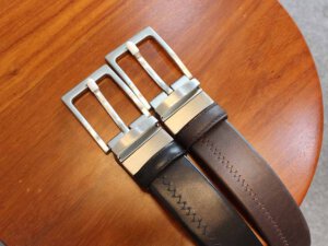 Dây nịt thắt lưng nam khóa xoay 360 độ 1 đường chỉ may ziczac 001