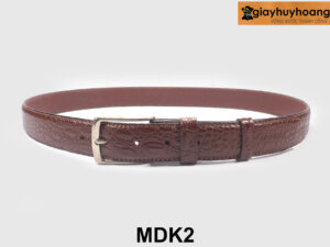 Dây thắt lưng nam da bò dập vân cá sấu 3.3cm MDK2 0012