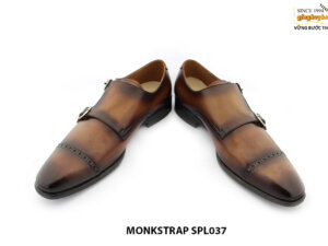 [Outlet size 40] Giày da nam đánh màu Patina Monkstrap SPL037 004