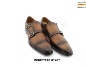 [Outlet size 40] Giày da nam đánh màu Patina Monkstrap SPL037 003