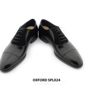 [Outlet size 42] Giày da nam phối da lộn đen oxford SPL024 004