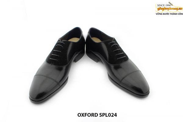 [Outlet size 42] Giày da nam phối da lộn đen oxford SPL024 004