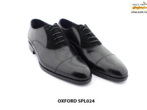 [Outlet size 42] Giày da nam phối da lộn đen oxford SPL024 003