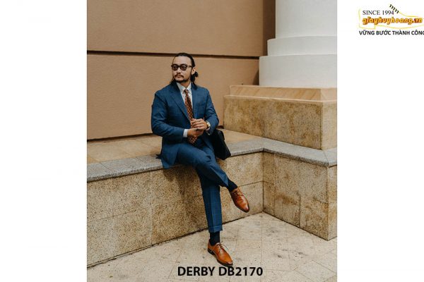 Giày da nam đơn giản phối với suit Derby DB2170 004
