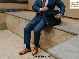 Giày da nam đơn giản phối với suit Derby DB2170 003