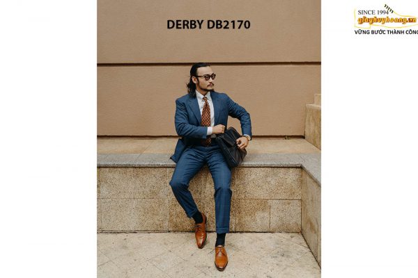 Giày da nam đơn giản phối với suit Derby DB2170 002