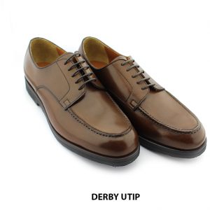 [Outlet size 41] Giày da nam đế cao su tự nhiên Derby UTIP 003