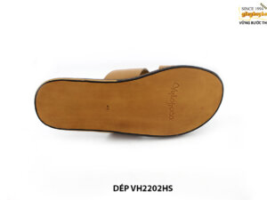 [Outlet] Dép da nam chữ H vân sọc Saffiano loafer VH2202HS 009