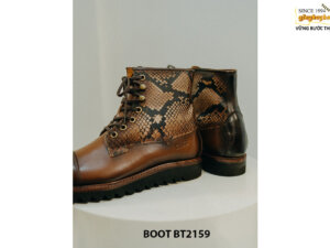 Giày da nam cổ cao buộc dây phối da trăn cao cấp BT2159 004