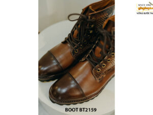 Giày da nam cổ cao buộc dây phối da trăn cao cấp BT2159 002
