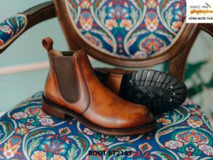 Giày da nam cổ cao mũi tròn Chelsea Boot BT2145 002