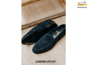 Giày lười nam da lộn màu đen Loafer LF2167 004