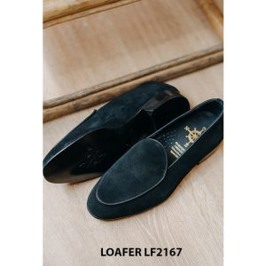 Giày lười nam da lộn màu đen Loafer LF2167 004