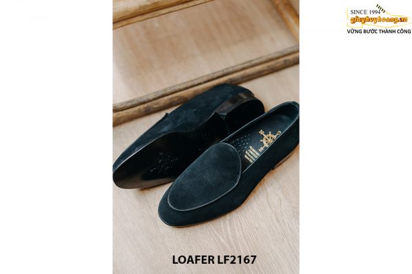 Giày lười nam da lộn màu đen Loafer LF2167 004