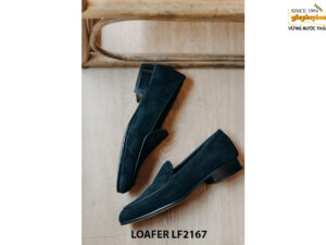 Giày lười nam da lộn màu đen Loafer LF2167 003