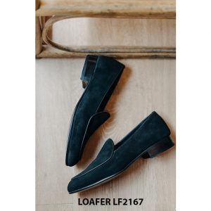 Giày lười nam da lộn màu đen Loafer LF2167 003