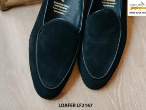 Giày lười nam da lộn màu đen Loafer LF2167 001