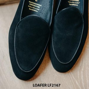Giày lười nam da lộn màu đen Loafer LF2167 001
