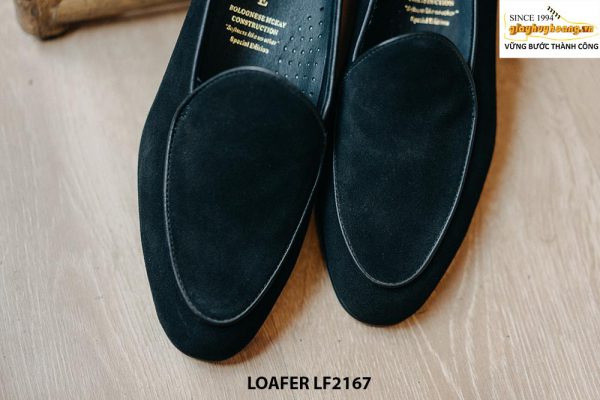 Giày lười nam da lộn màu đen Loafer LF2167 001