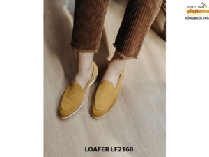 Giày lười nam da lộn màu vàng bò Loafer LF2168 001