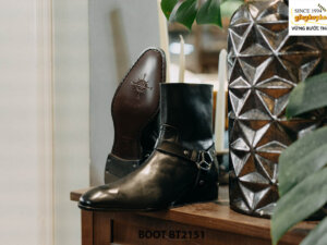 Giày da nam cổ cao khóa kéo phong cách Zip Boot BT2151 003