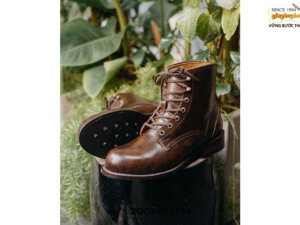 Giày da nam cổ cao buộc dây phong cách mũi tròn BT2154 003