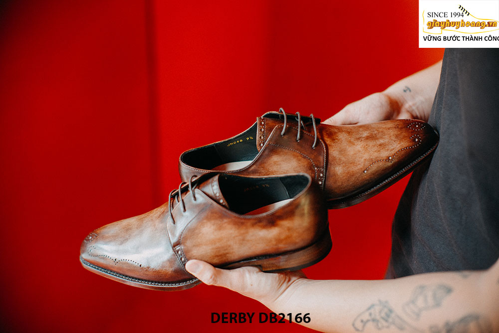 Giày tây nam nhập da bê từ ý italy Derby DB2166 006